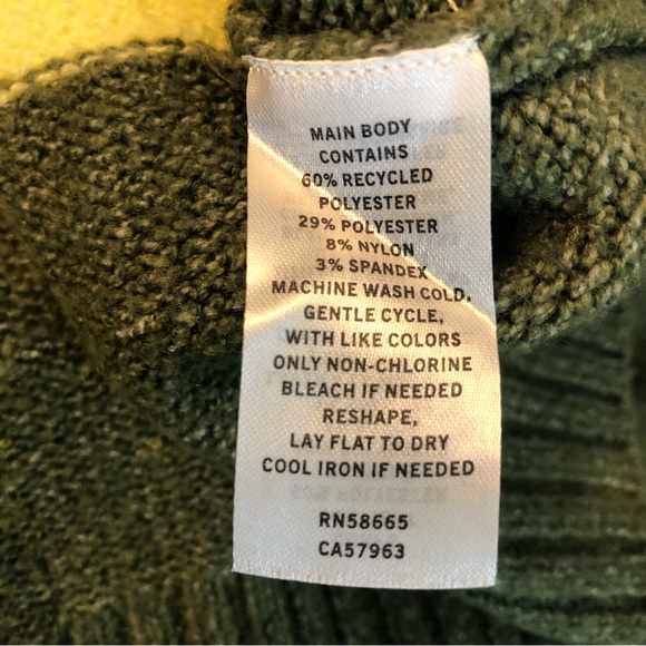 BP Wildfang Colorblock Cropped Sweater Size XXS Green Yellow Long Sleeve NWT - Picture 7 of 8